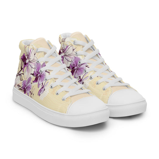 High top canvas shoes - Orchid flower - LucyKay store