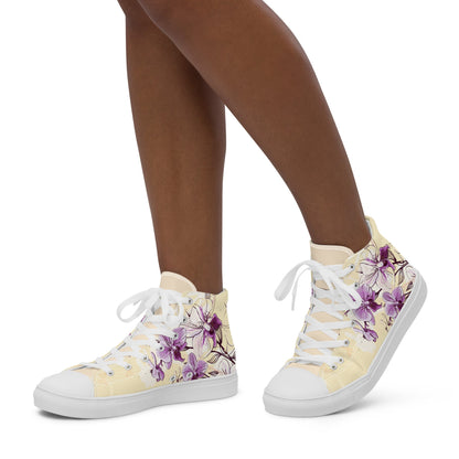 High top canvas shoes - Orchid flower - LucyKay store