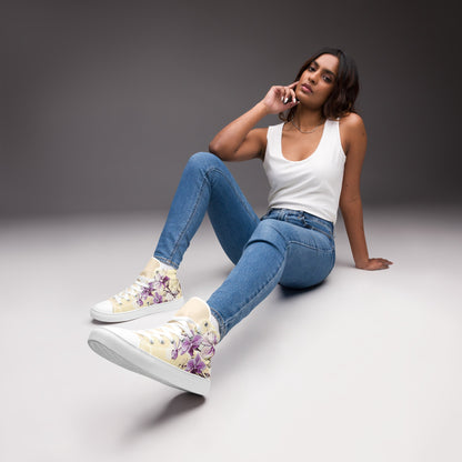 High top canvas shoes - Orchid flower - LucyKay store