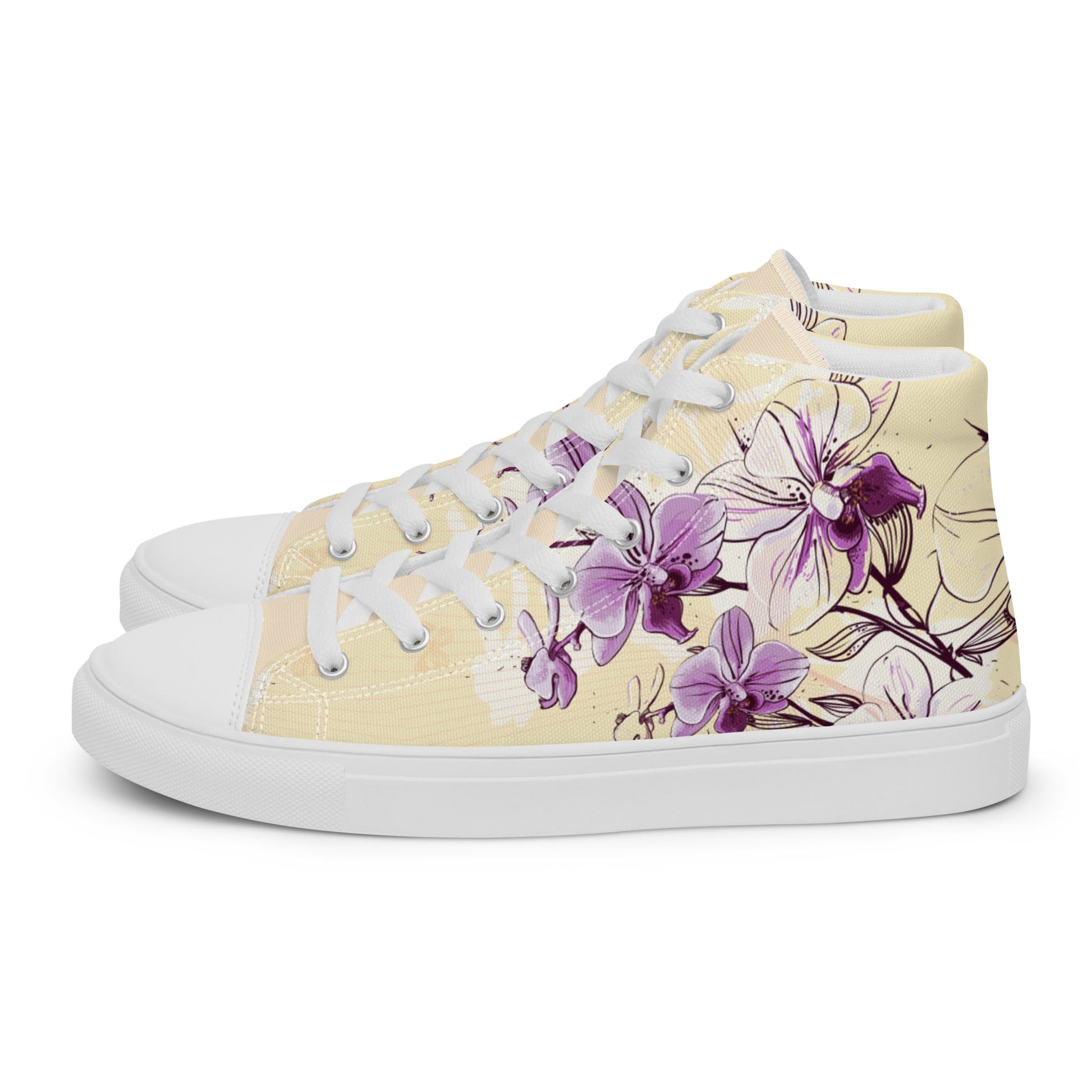 High top canvas shoes - Orchid flower - LucyKay store