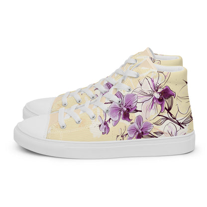 High top canvas shoes - Orchid flower - LucyKay store