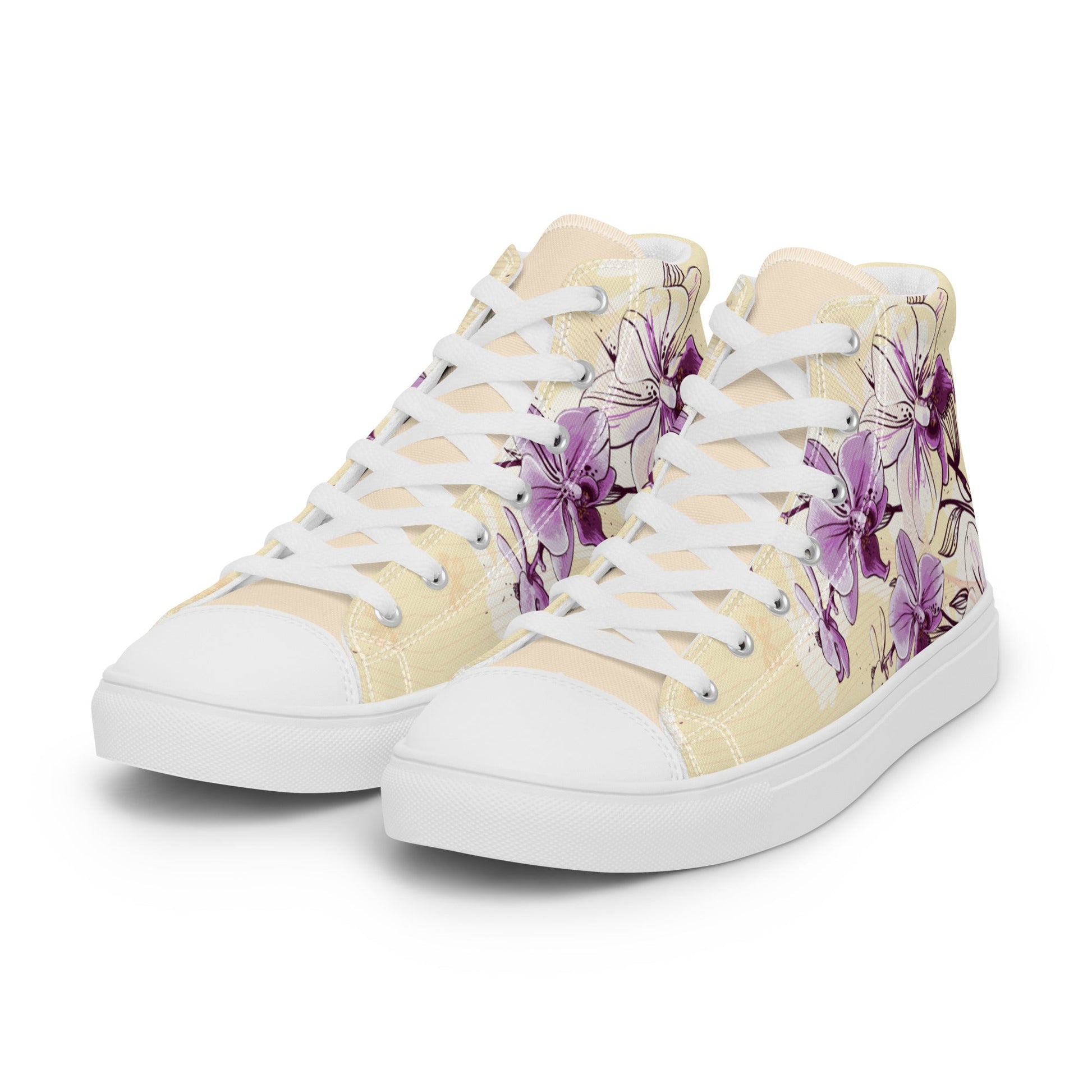 High top canvas shoes - Orchid flower - LucyKay store