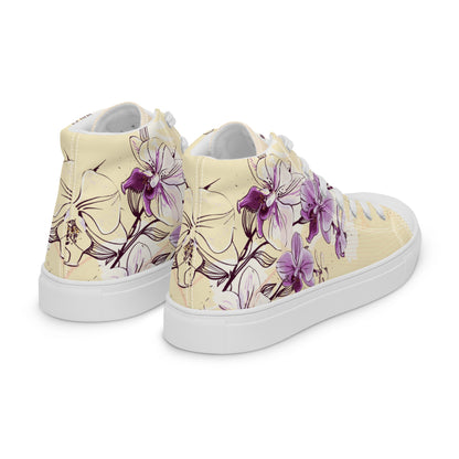 High top canvas shoes - Orchid flower - LucyKay store