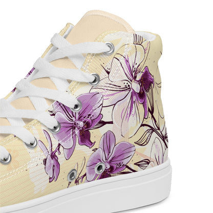 High top canvas shoes - Orchid flower - LucyKay store