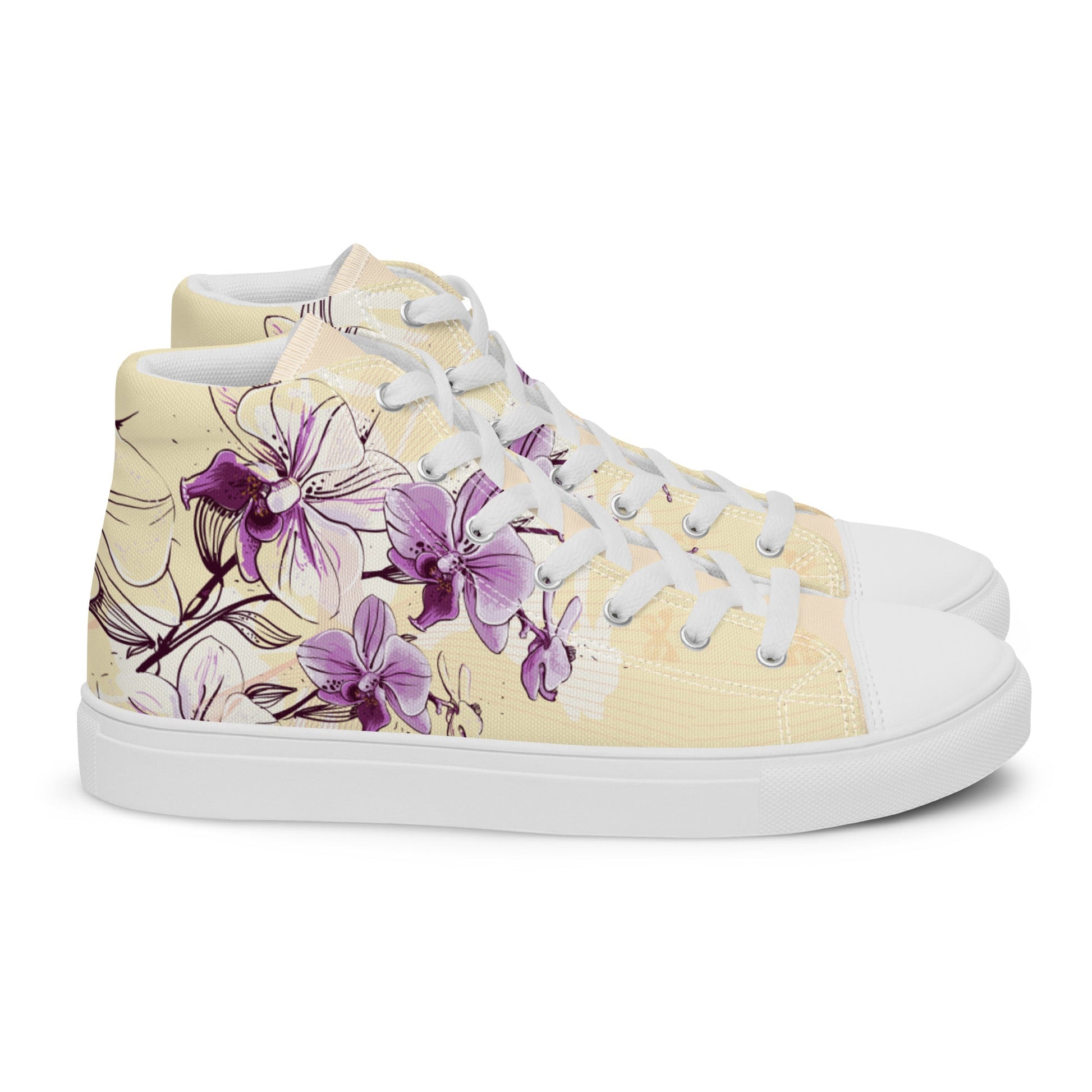 High top canvas shoes - Orchid flower - LucyKay store