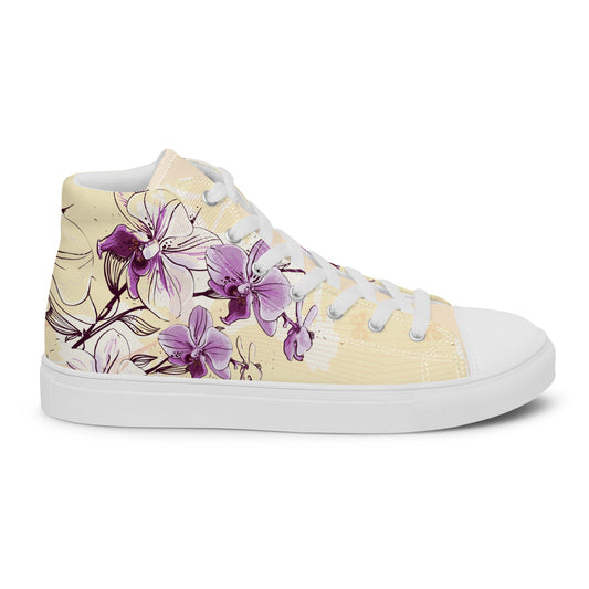 High top canvas shoes - Orchid flower - LucyKay store