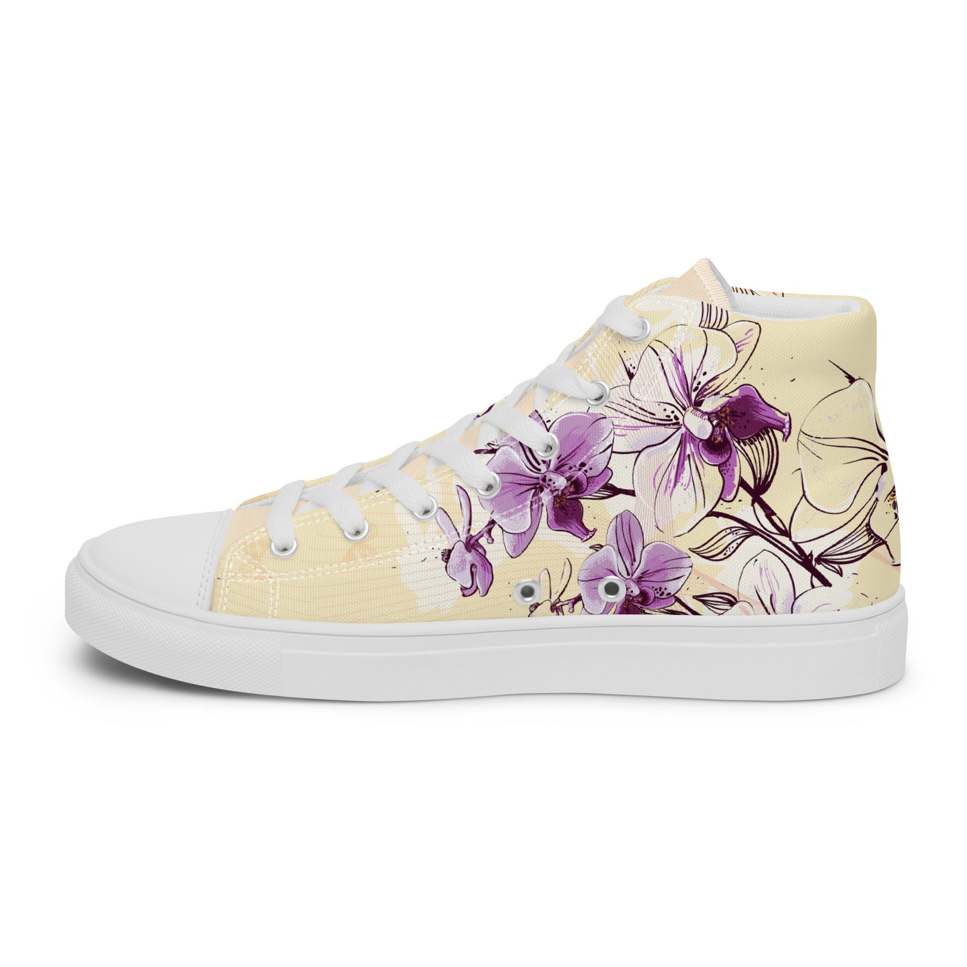 High top canvas shoes - Orchid flower - LucyKay store