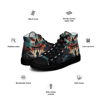 High Top Canvas Shoes - Samurai Spirit - LucyKay store