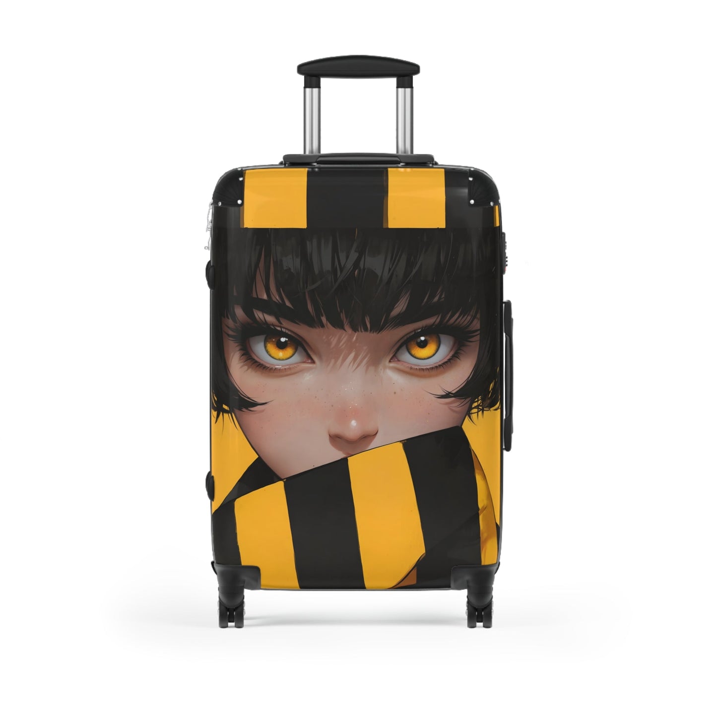 Anime Suitcase - Yellow Striped Girl Portrait Luggage - LucyKay store