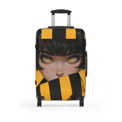 Anime Suitcase - Yellow Striped Girl Portrait Luggage - LucyKay store