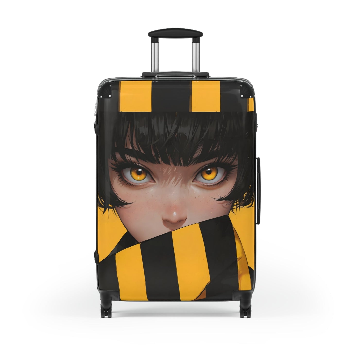 Anime Suitcase - Yellow Striped Girl Portrait Luggage - LucyKay store