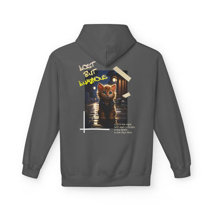 Rainy City Kitten Hoodie | Cute Cat Night Scene Pullover - LucyKay store