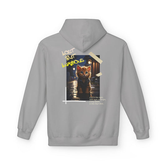 Rainy City Kitten Hoodie | Cute Cat Night Scene Pullover - LucyKay store