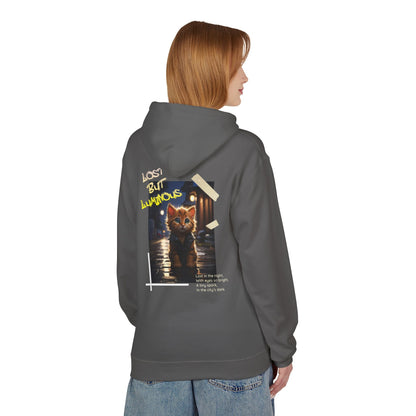 Rainy City Kitten Hoodie | Cute Cat Night Scene Pullover - LucyKay store