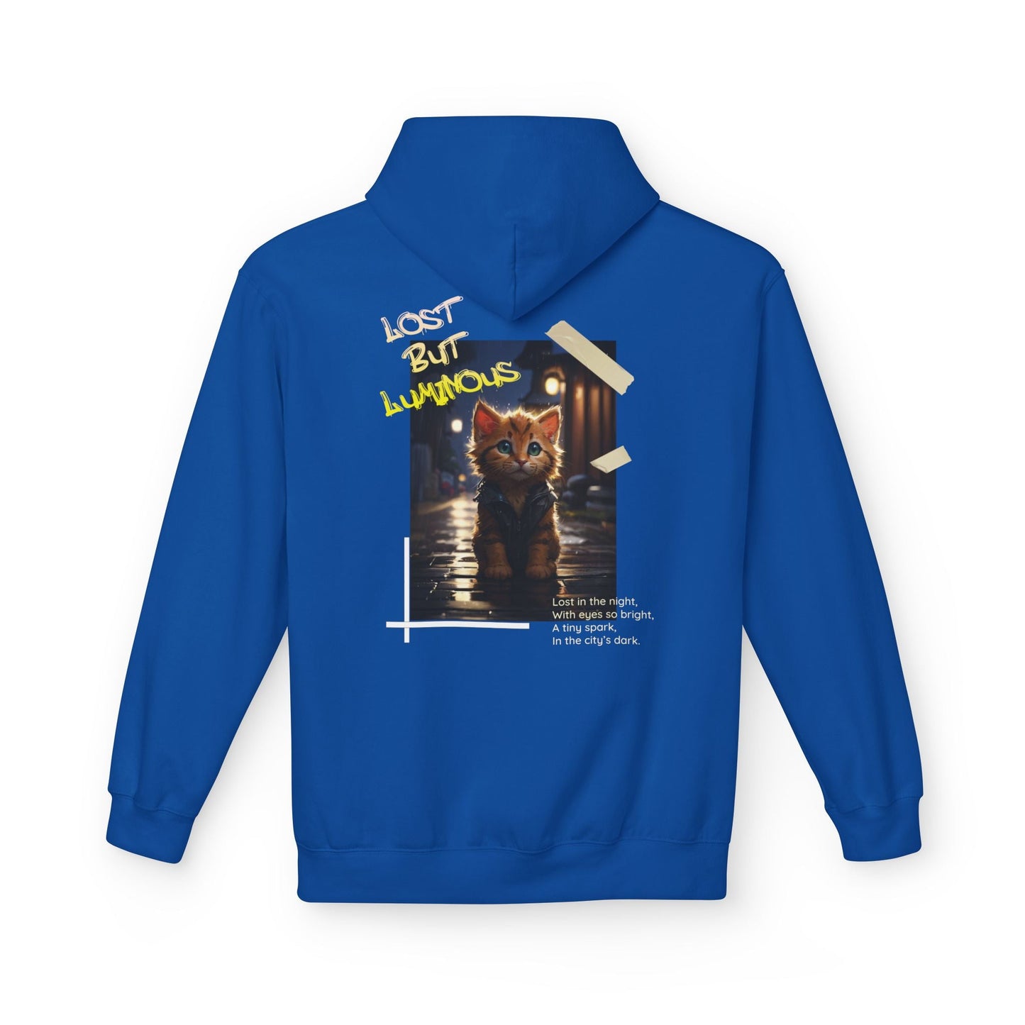 Rainy City Kitten Hoodie | Cute Cat Night Scene Pullover - LucyKay store