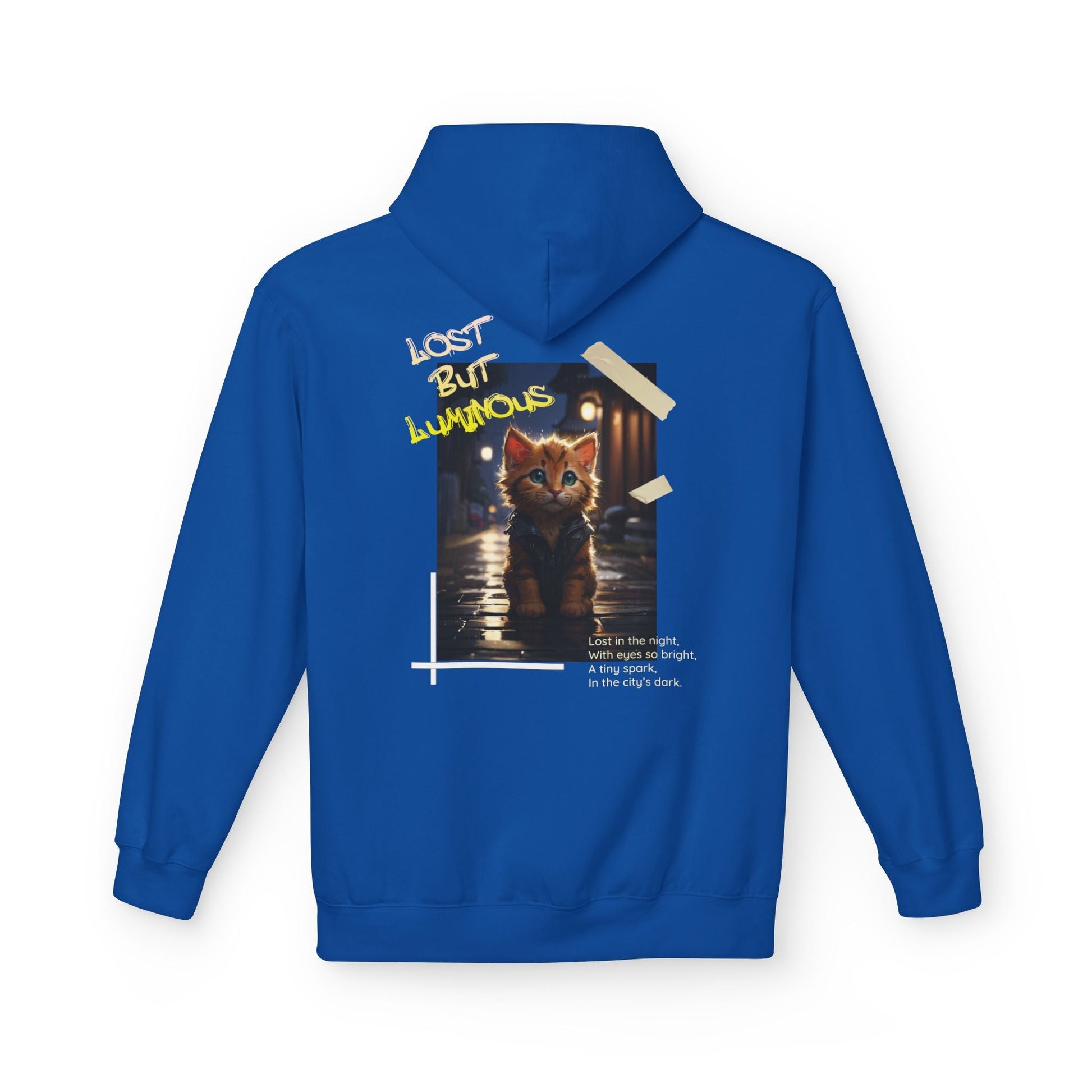 Rainy City Kitten Hoodie | Cute Cat Night Scene Pullover - LucyKay store
