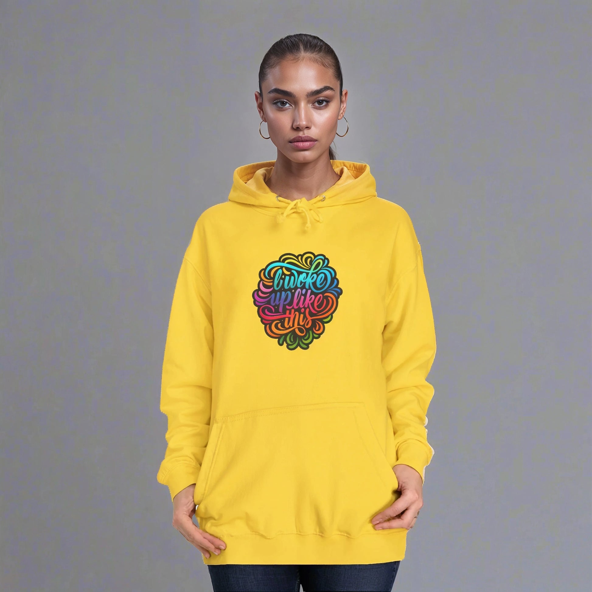 Woke Up Like This Hoodie – Unisex College Casual Wear - LucyKay store
