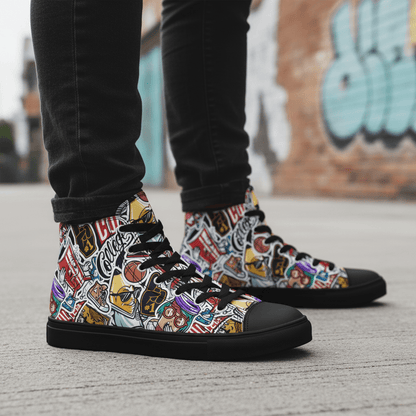 Funky College Graffiti Print High Tops - LucyKay store