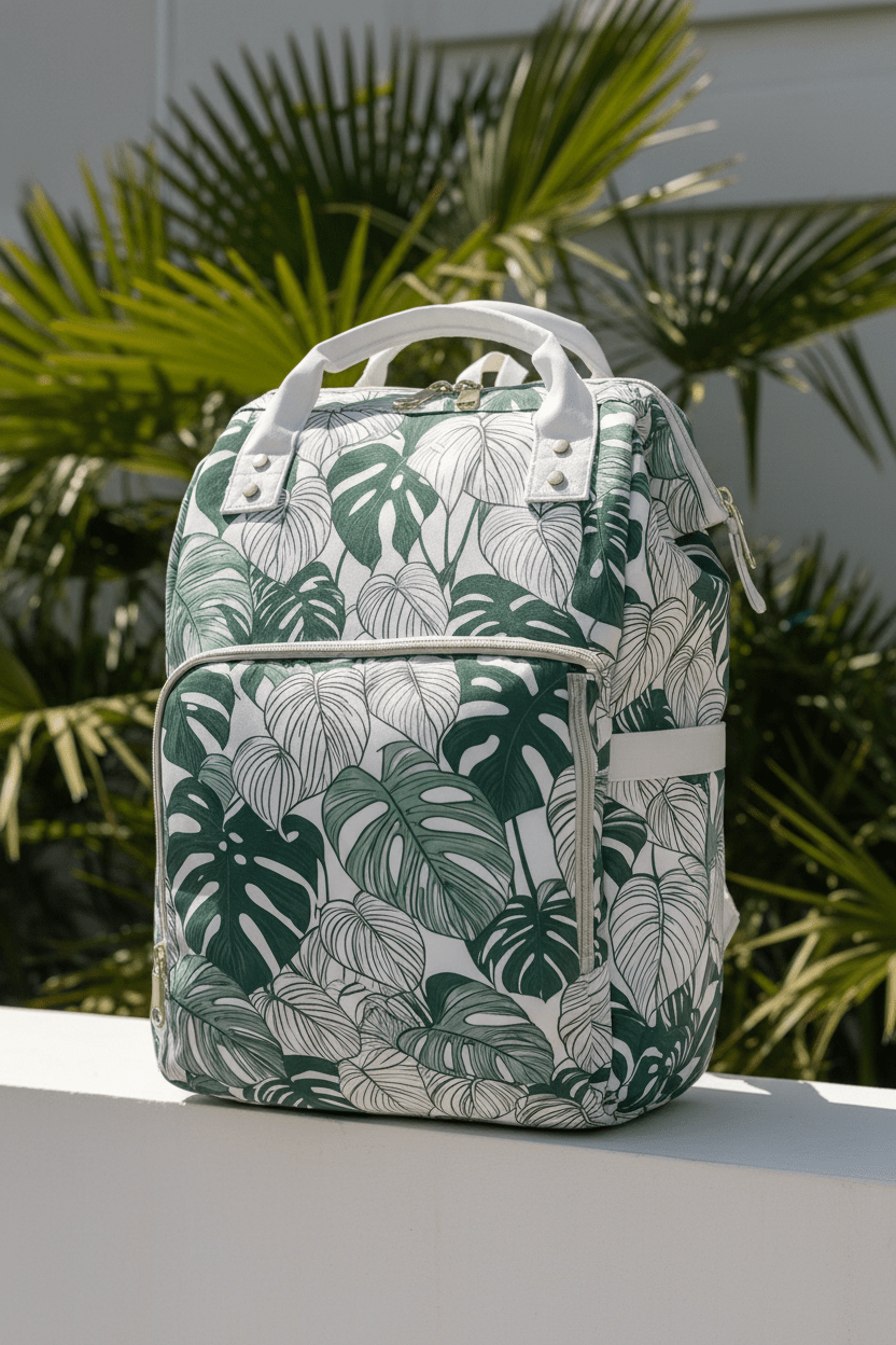 Multifunctional Backpack - Tropical Leaves pattern - LucyKay store