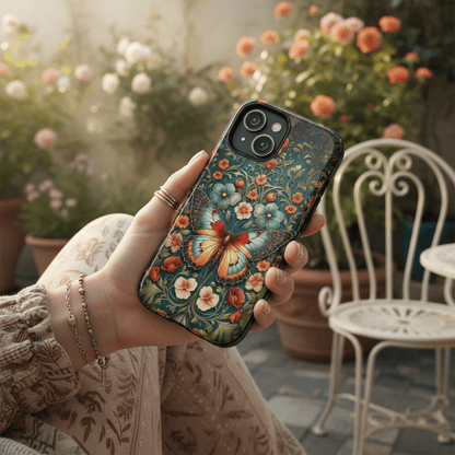 Butterfly Floral iPhone Case – Vintage Garden - Inspired Phone Cover - LucyKay store