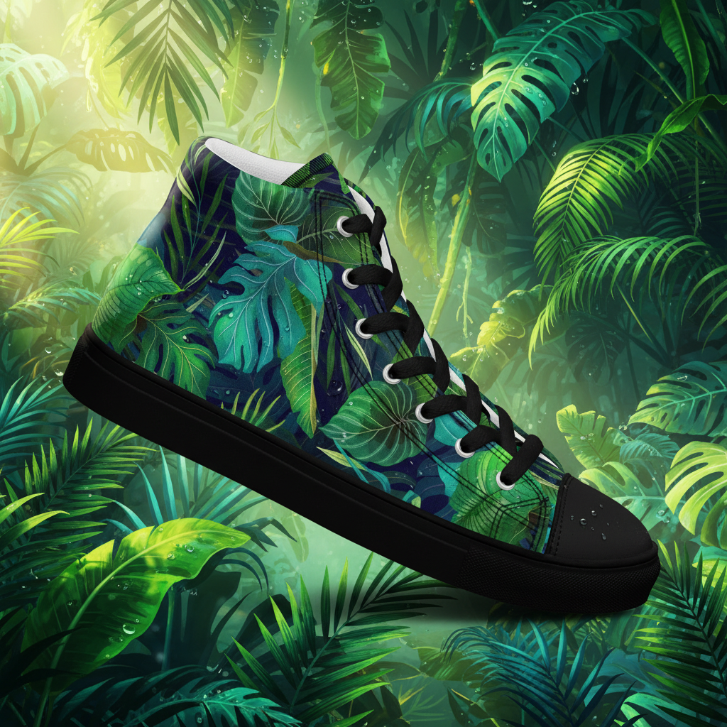 Women’s Lush Jungle Print High - Top Canvas Shoes - LucyKay store