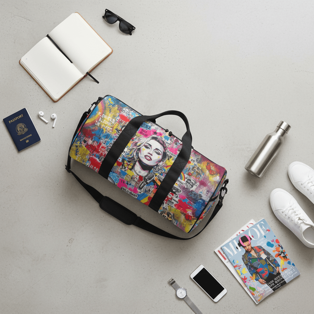 Wild Heart Pop Art Graffiti Travel Duffel Bag | Waterproof Weekender - LucyKay store