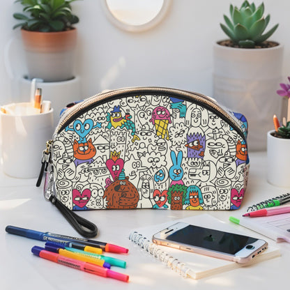 Doodle Art Makeup Pouch | Maximalist Cosmetic Bag - LucyKay store