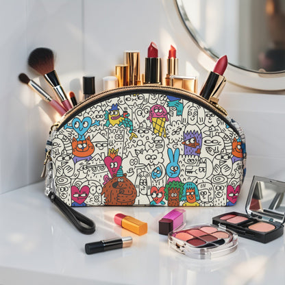 Doodle Art Makeup Pouch | Maximalist Cosmetic Bag - LucyKay store