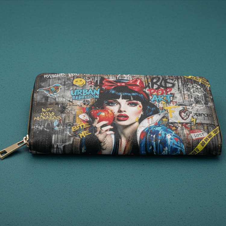 Pop Art Snow White Zipper Wallet | Urban Graffiti Princess - LucyKay store