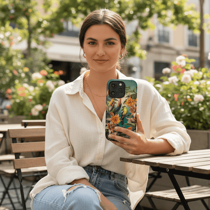 iPhone Case - Floral Bird Phone Case, Impact - Resistant Cover - LucyKay store