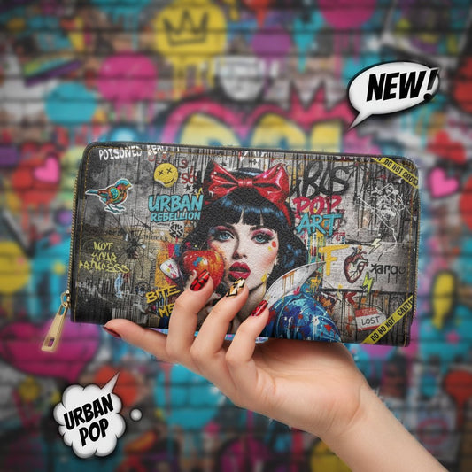 Pop Art Snow White Zipper Wallet | Urban Graffiti Princess - LucyKay store