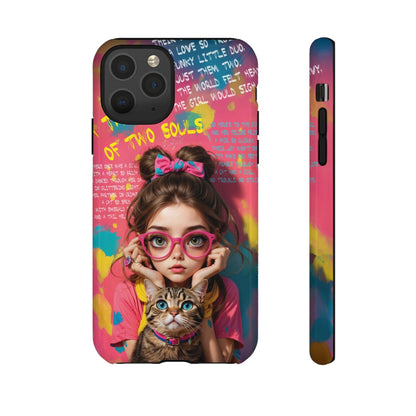iPhone Cases - Cute Girl and Cat Street Art Style Design - LucyKay store