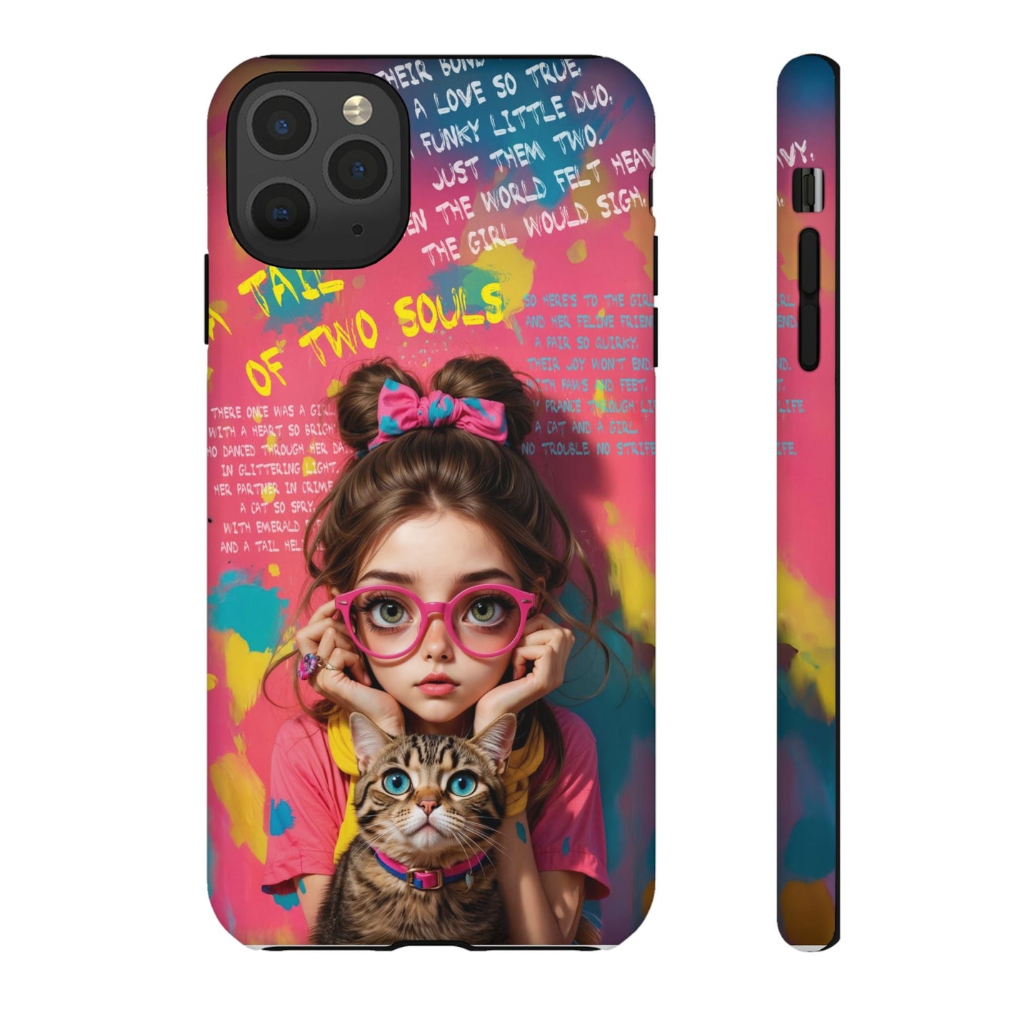 iPhone Cases - Cute Girl and Cat Street Art Style Design - LucyKay store