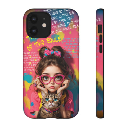 iPhone Cases - Cute Girl and Cat Street Art Style Design - LucyKay store