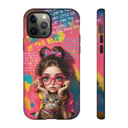 iPhone Cases - Cute Girl and Cat Street Art Style Design - LucyKay store