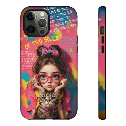 iPhone Cases - Cute Girl and Cat Street Art Style Design - LucyKay store
