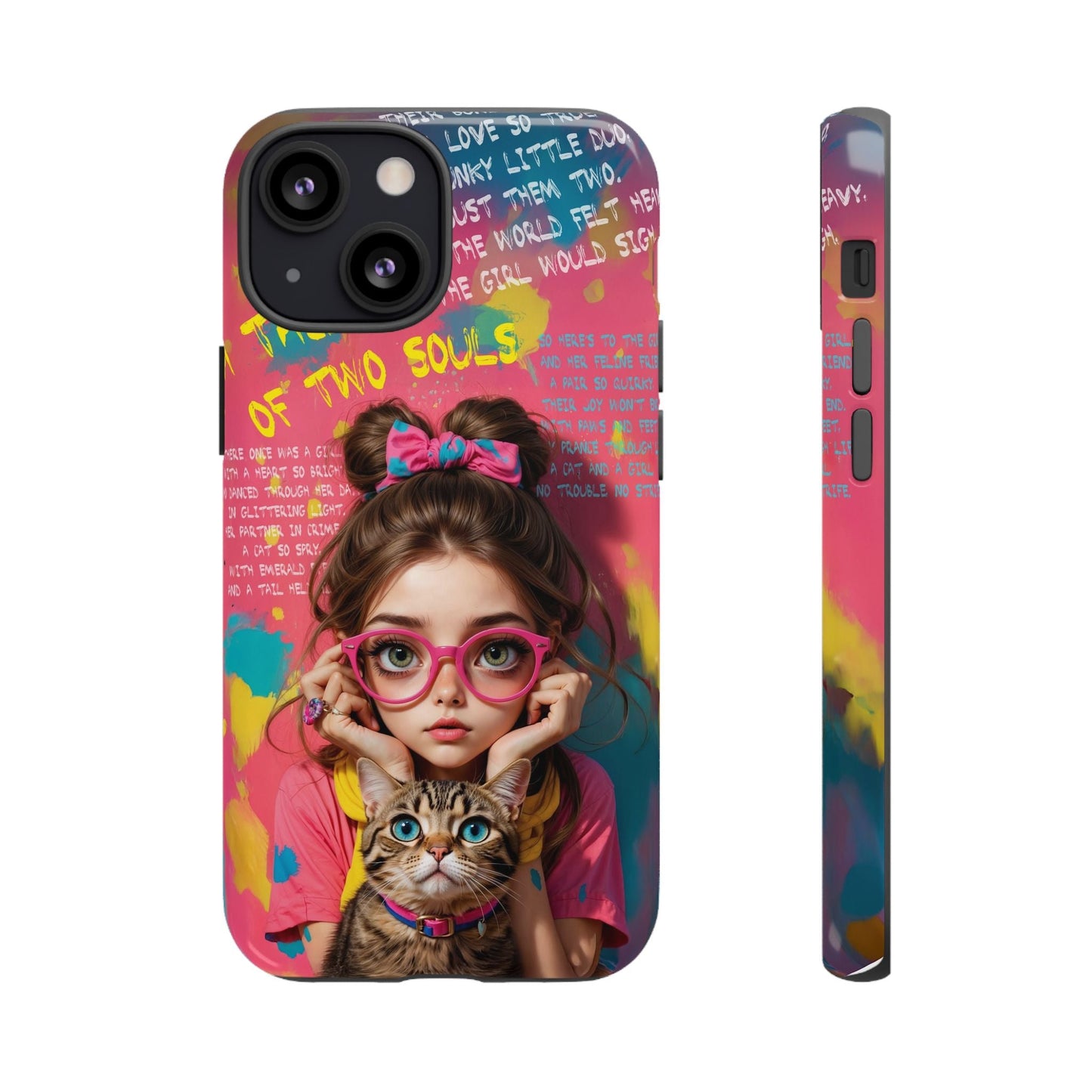 iPhone Cases - Cute Girl and Cat Street Art Style Design - LucyKay store