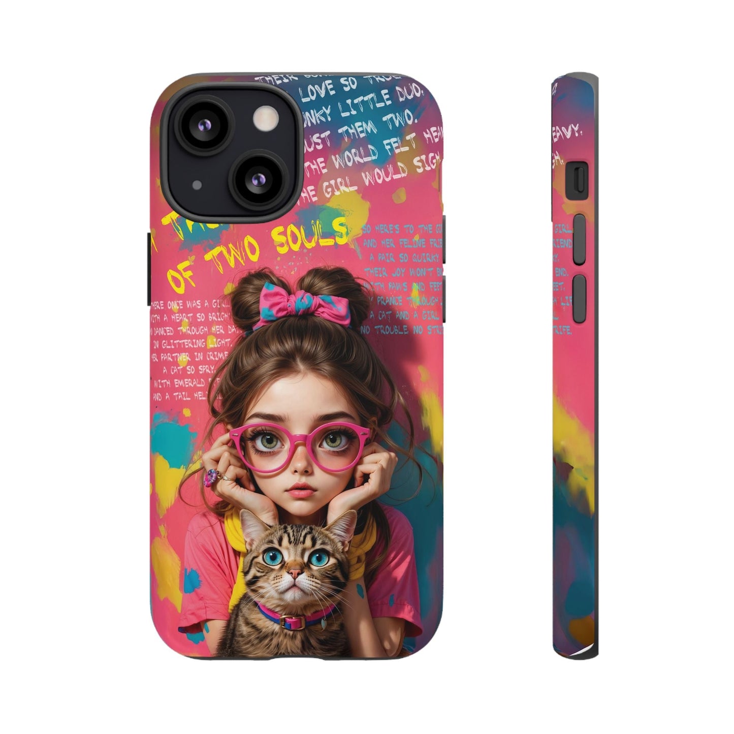 iPhone Cases - Cute Girl and Cat Street Art Style Design - LucyKay store