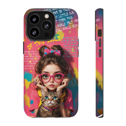 iPhone Cases - Cute Girl and Cat Street Art Style Design - LucyKay store