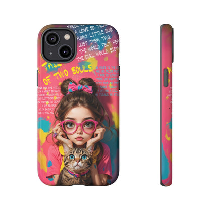 iPhone Cases - Cute Girl and Cat Street Art Style Design - LucyKay store
