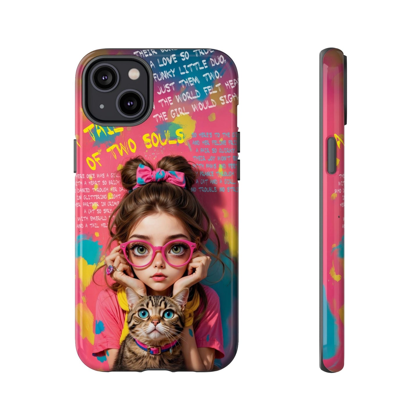 iPhone Cases - Cute Girl and Cat Street Art Style Design - LucyKay store
