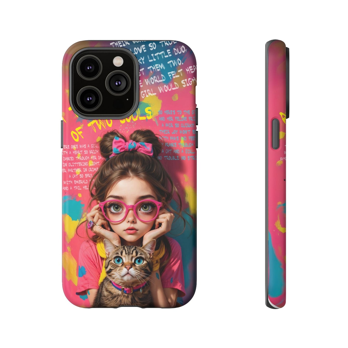iPhone Cases - Cute Girl and Cat Street Art Style Design - LucyKay store