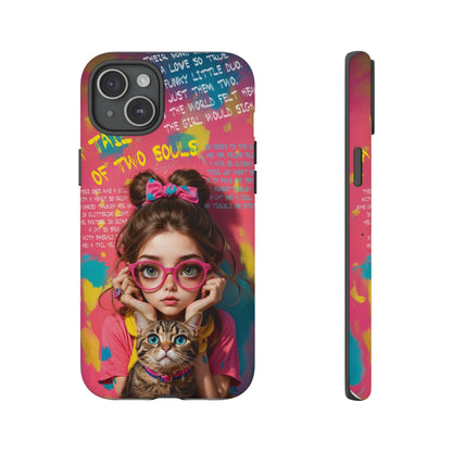 iPhone Cases - Cute Girl and Cat Street Art Style Design - LucyKay store