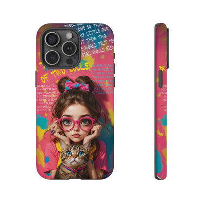 iPhone Cases - Cute Girl and Cat Street Art Style Design - LucyKay store