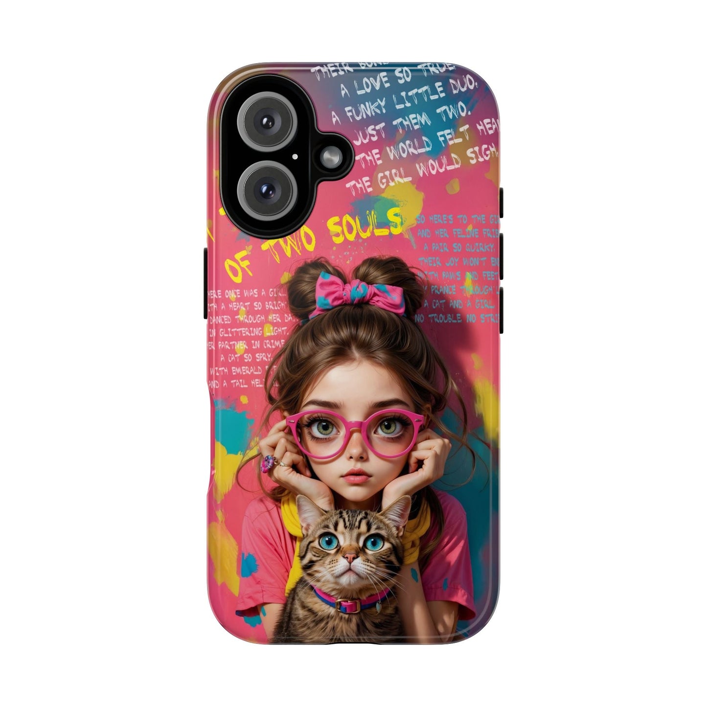 iPhone Cases - Cute Girl and Cat Street Art Style Design - LucyKay store