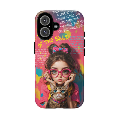 iPhone Cases - Cute Girl and Cat Street Art Style Design - LucyKay store