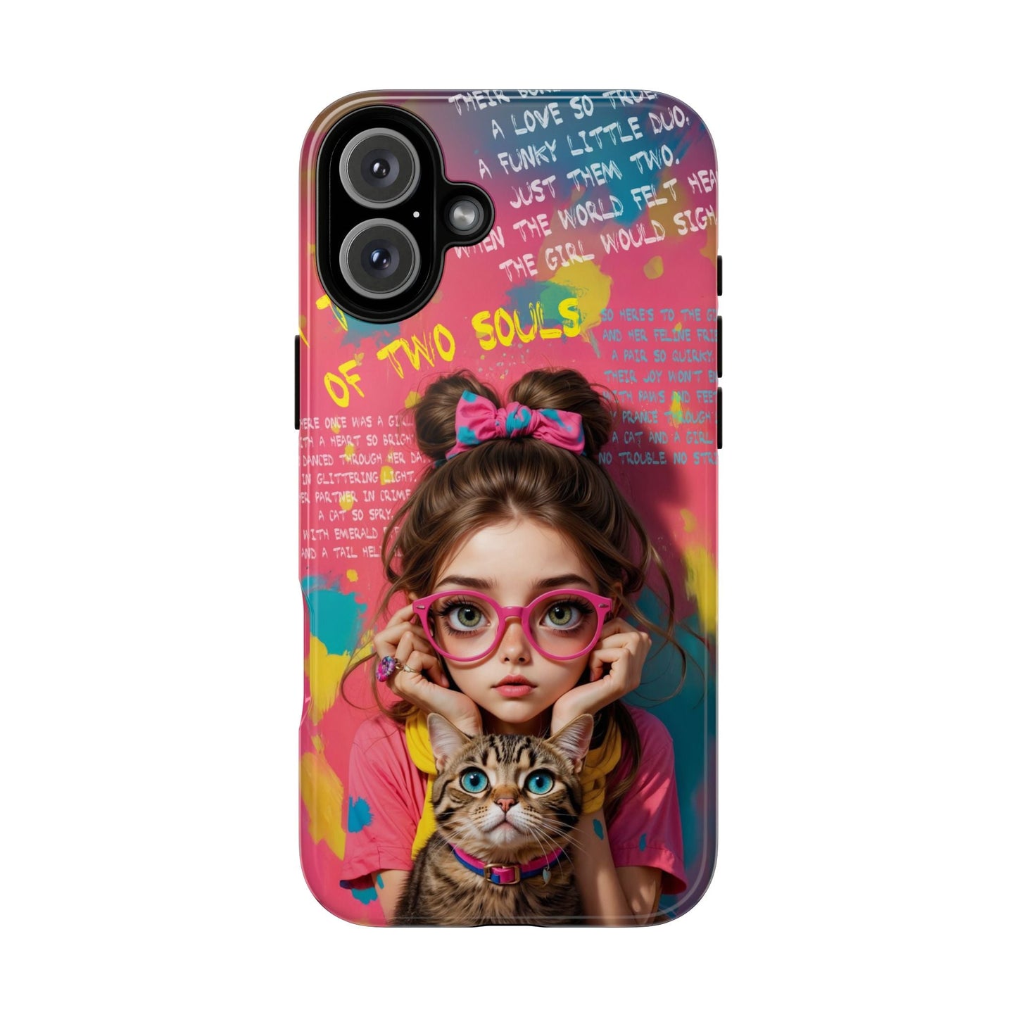 iPhone Cases - Cute Girl and Cat Street Art Style Design - LucyKay store