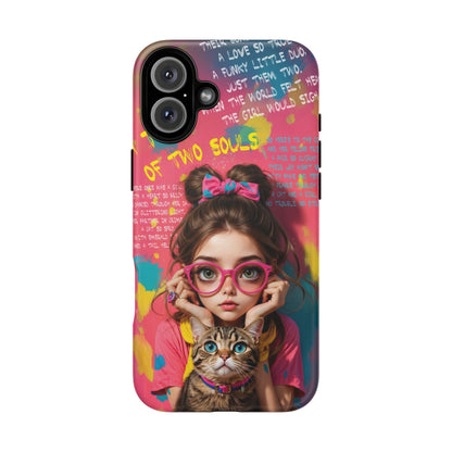 iPhone Cases - Cute Girl and Cat Street Art Style Design - LucyKay store