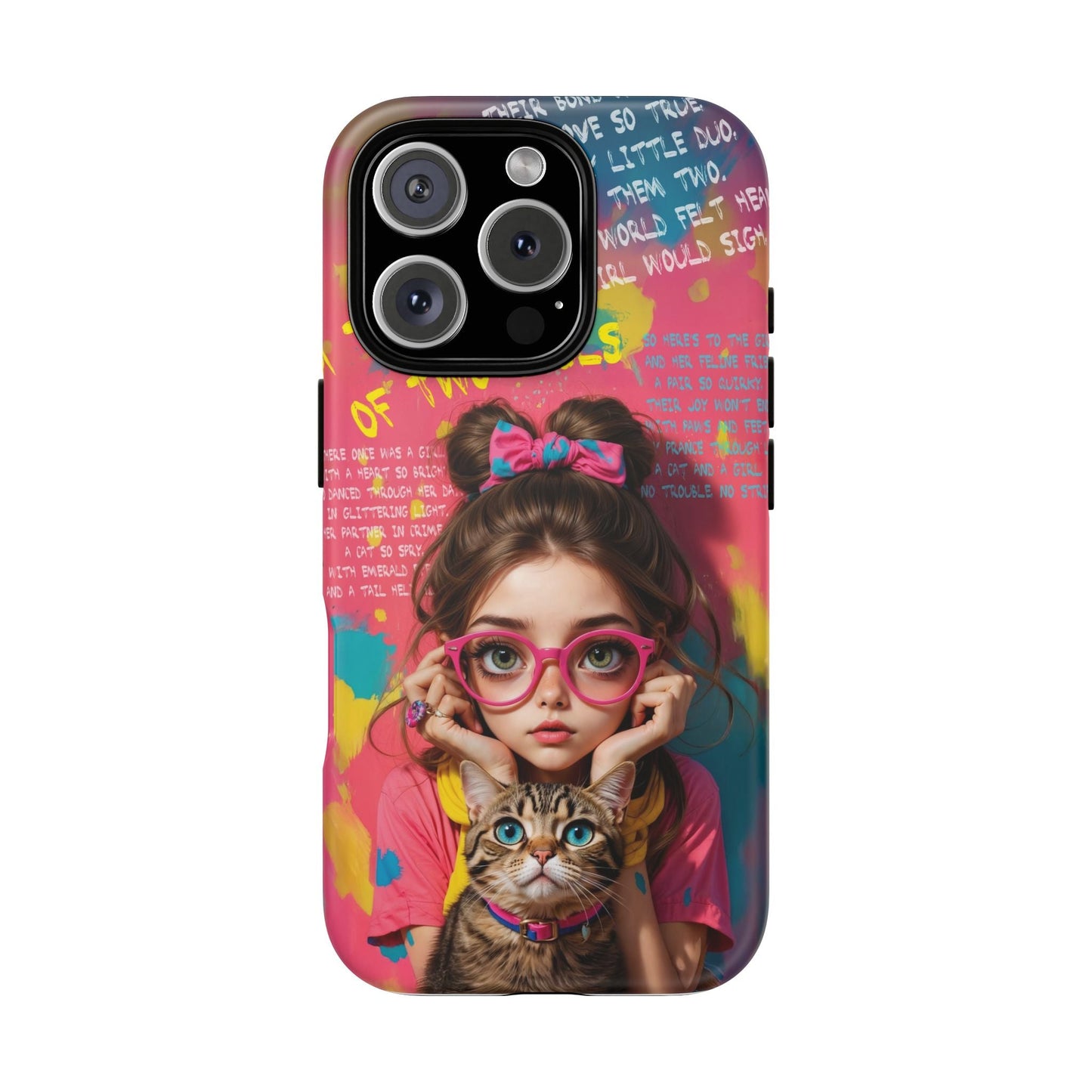 iPhone Cases - Cute Girl and Cat Street Art Style Design - LucyKay store