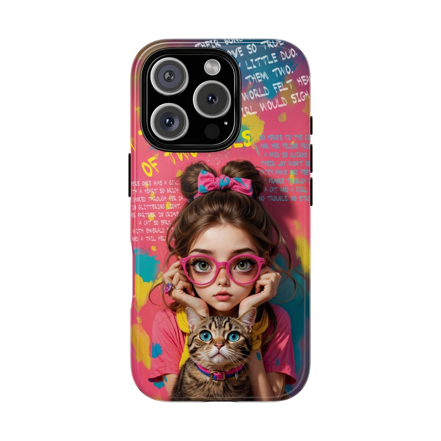 iPhone Cases - Cute Girl and Cat Street Art Style Design - LucyKay store